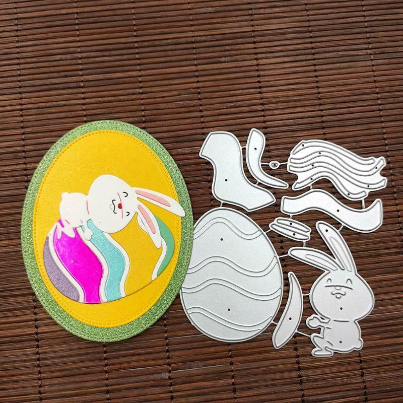 Easter Eggs Rabbit Metal Cutting Dies Stencil Scrapbooking DIY Album Stamp Paper