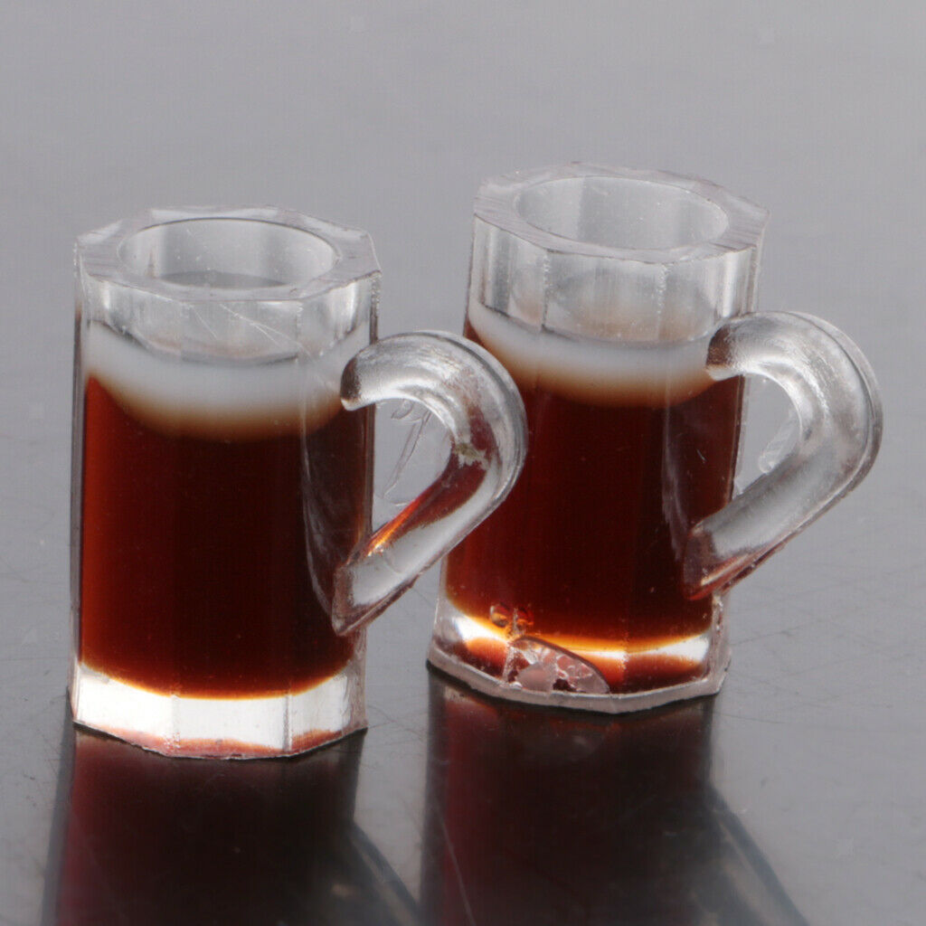 Pair Of Plastic Beer Cups For 1:12 Scale