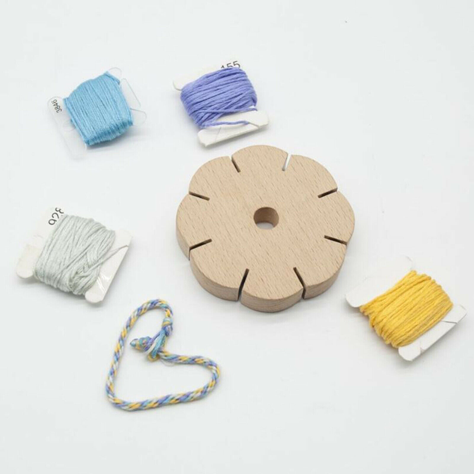 Braiding DiskRound Disc Wooden Plate for Braid Art Thread Hair Bracelet