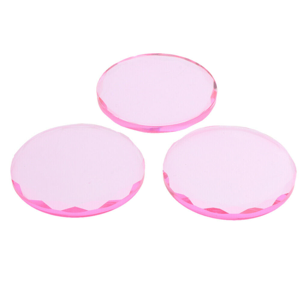Set of 5 Pink Round Crystal Eyelash Separator Adhesive Glue Pallet Holder