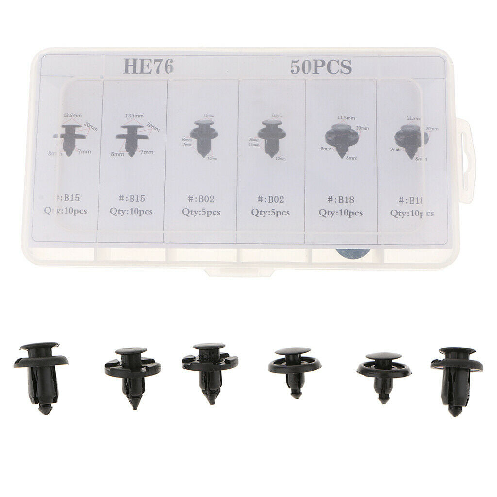 50-piece Bodywork Pressure Pin Rivet Bracket Trim Clips Assortment Kits