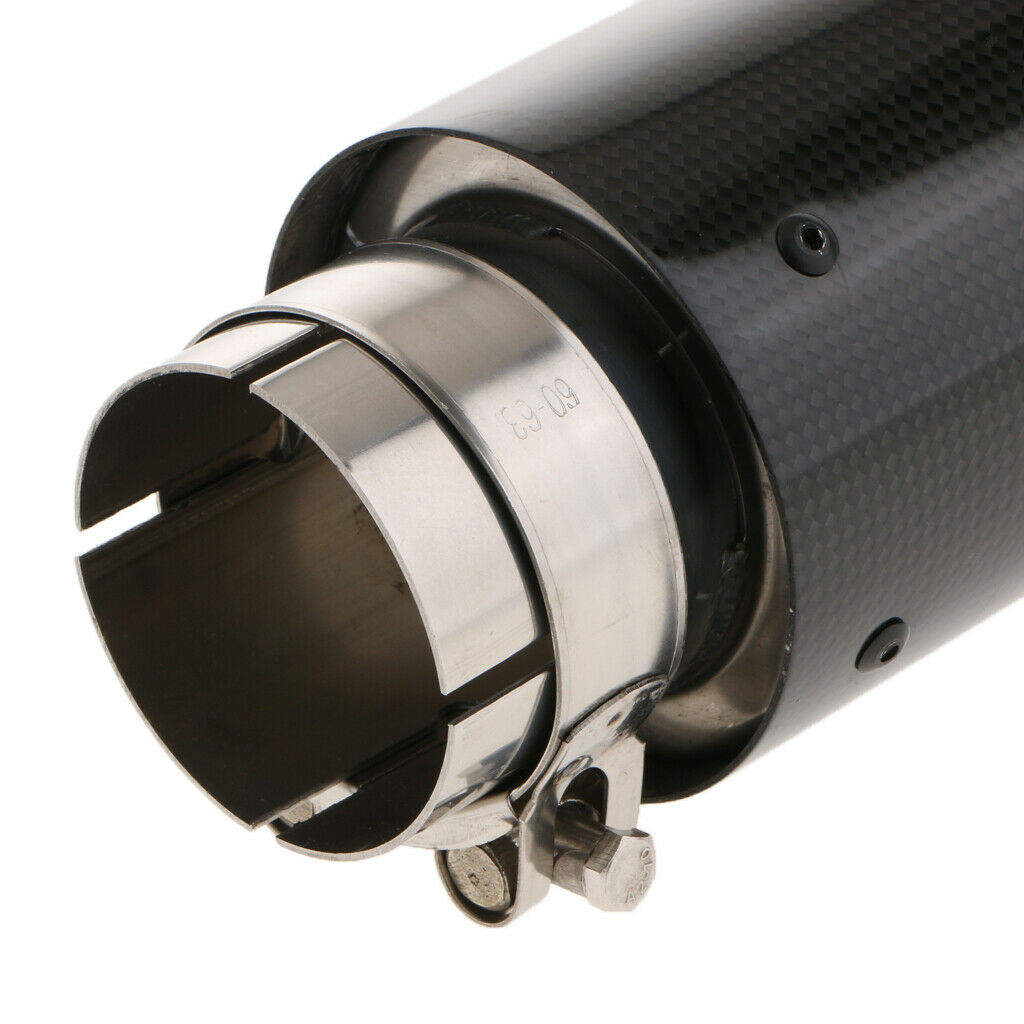 Black Carbon Fiber Car Rear Exhaust Muffler End Tail Pipe Tip 63mm Inlet