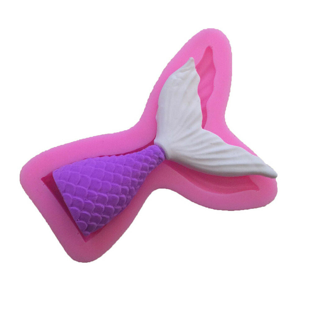 Mermaid Tail Silicone Mold Fondant Baking Cake Cupcake Topper Icing Xmas D.l8