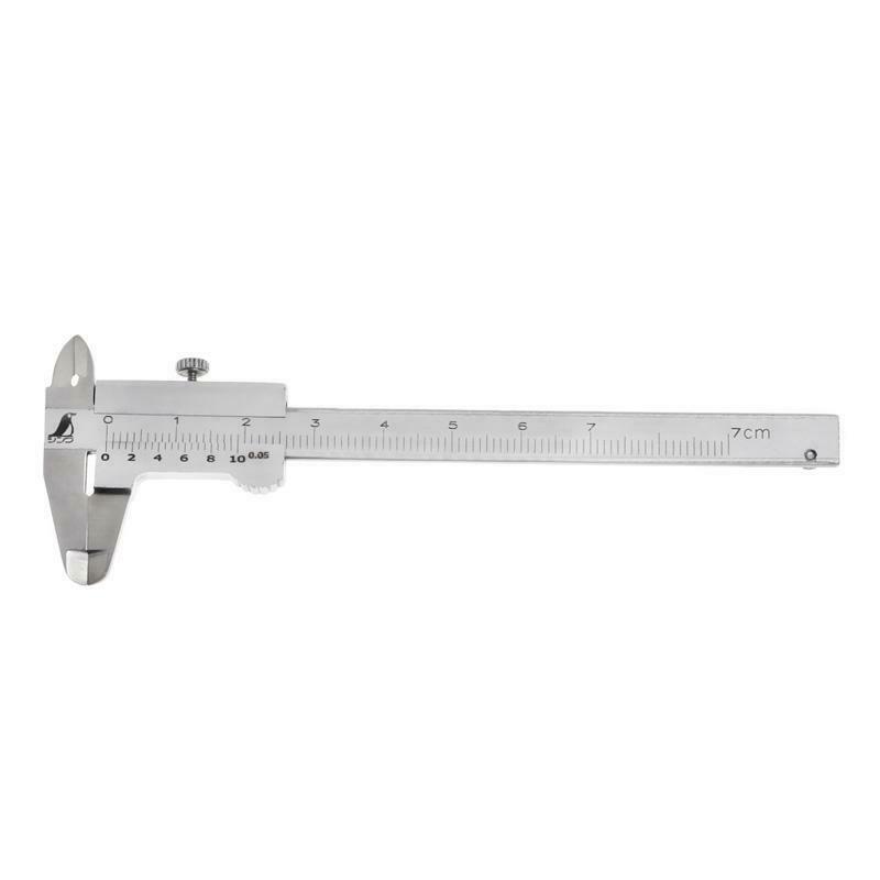 Mini Vernier Caliper 0-70mm Guage Pocket Stainless Hardened Metric Machinist