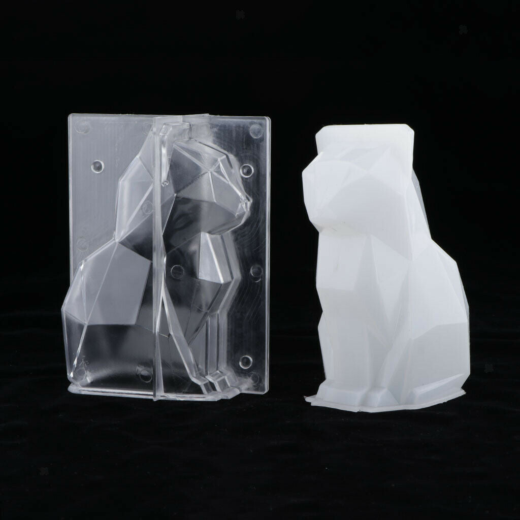 Transparent Cute Cat Plastic Candles Mold Wax Clay Moulds DIY Soap Candle Making