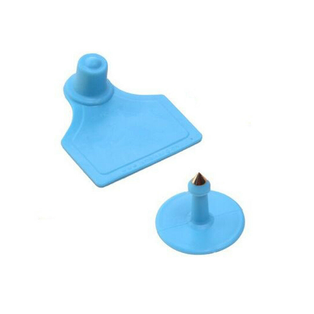 100pcs Blue Blank Plastic Livestock Ear Tag Animal Tag for Goat Sheep Pig