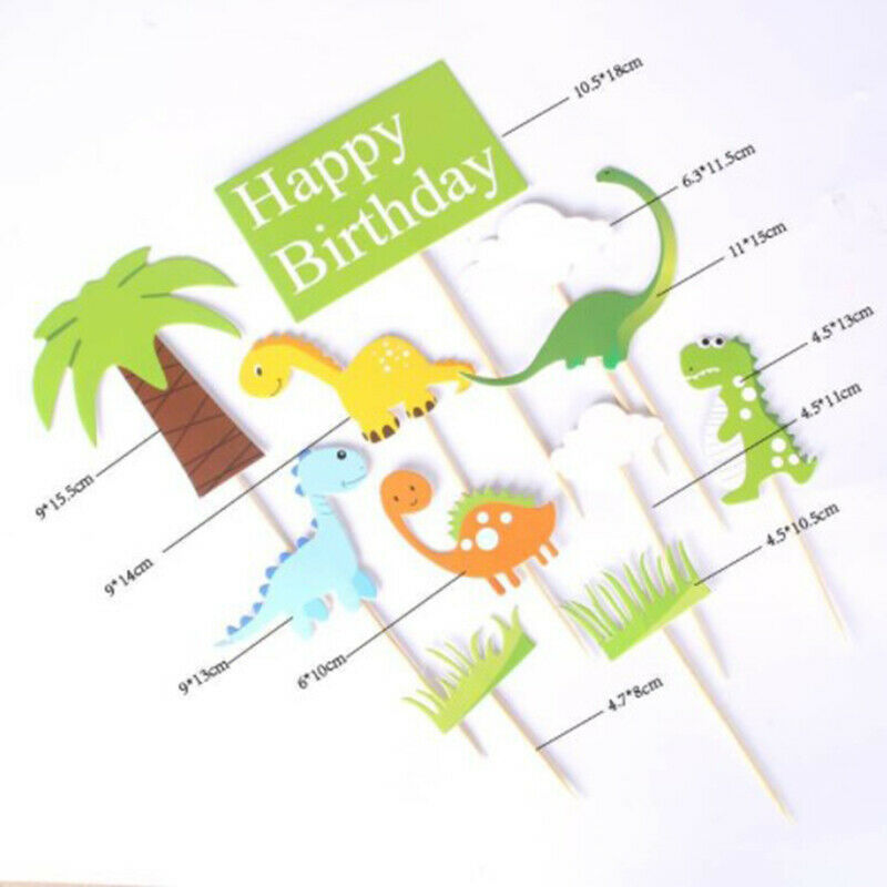 Dinosaur Cake Decorating Cake Topper Green Grass Decoration  Cartoon Anim.l8