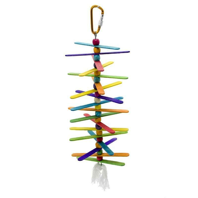 Parrots Toys 5Pcs Set Wooden Beads Perch Swing Platform Rattan Balls for Cage