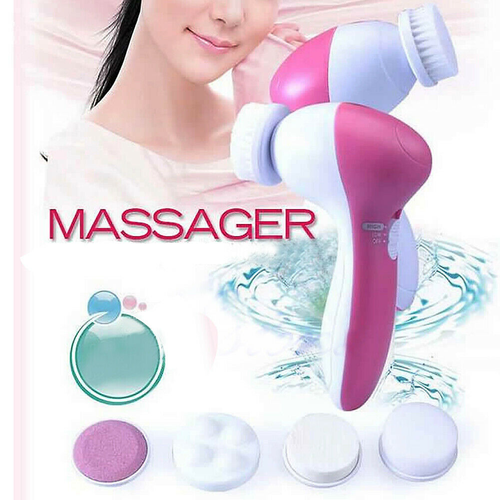 5 IN 1 SKIN CARE MASSAGER - BEAUTY FACE WASH SCRUBBER ELECTRIC CLEANSER BRUSH  @
