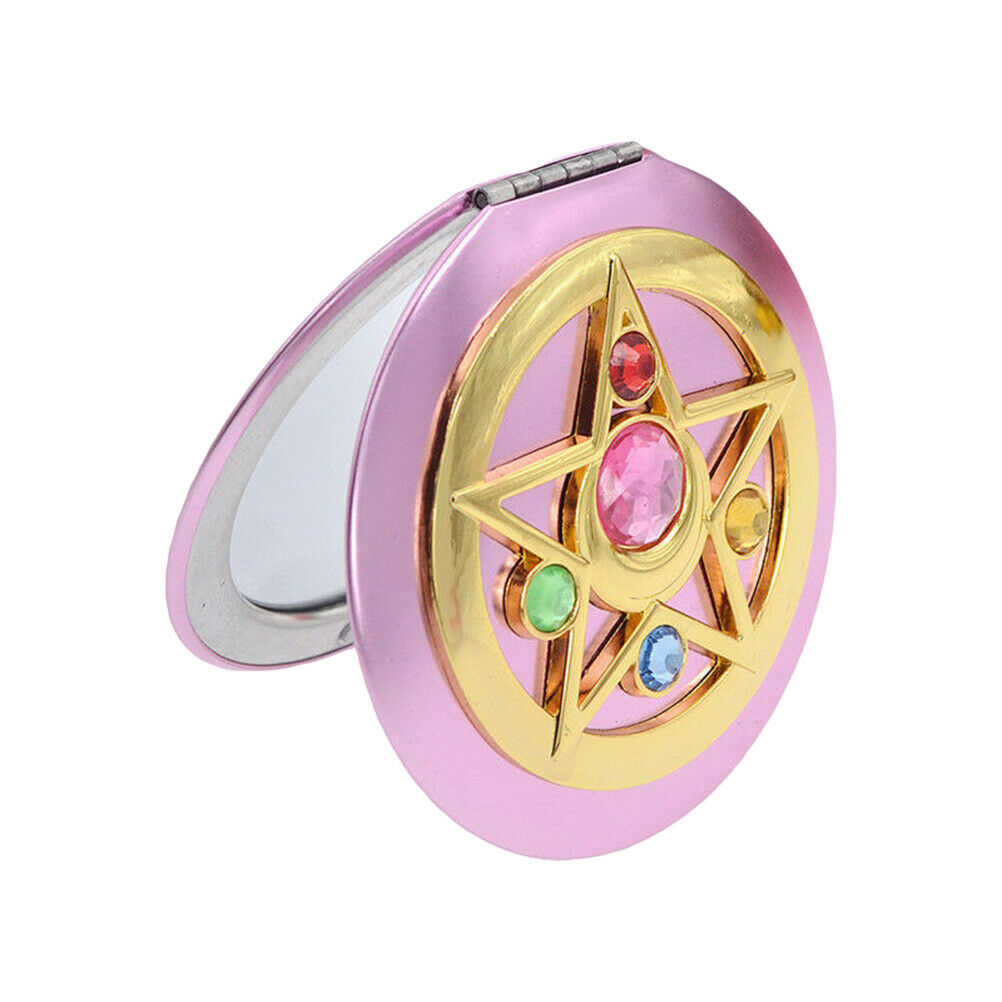 Portable Metal Crystal Star Makeup Mirror Anime Mirror Foldable Double Mirrors