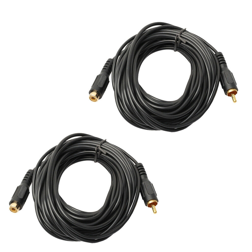 2Pack 6ft RCA Male to Female Extension Cord Audio Adapter for Video DVD CD
