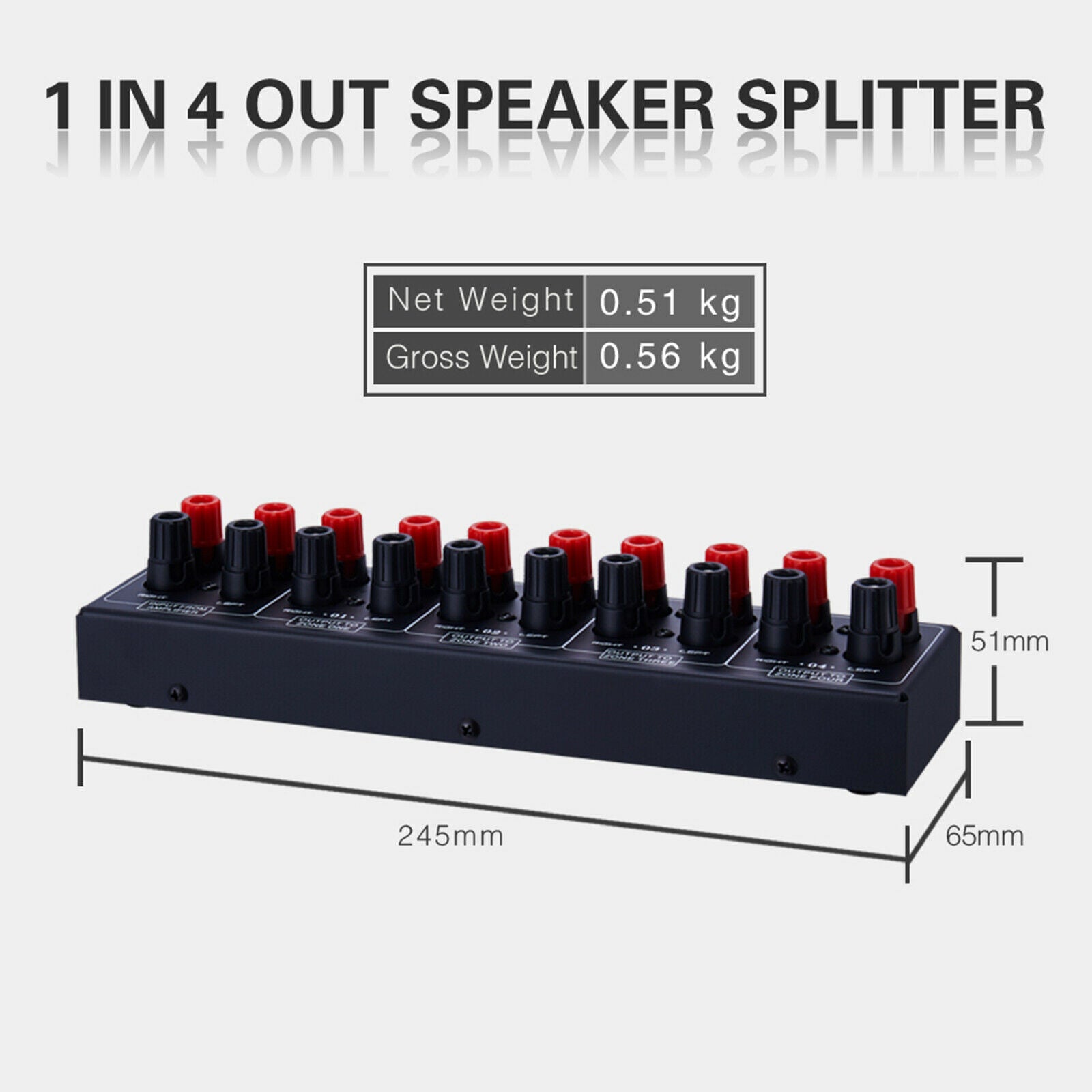 1 In 4 Out Amplifier Sound Source Signal Distribution Panel 300w Sturdy