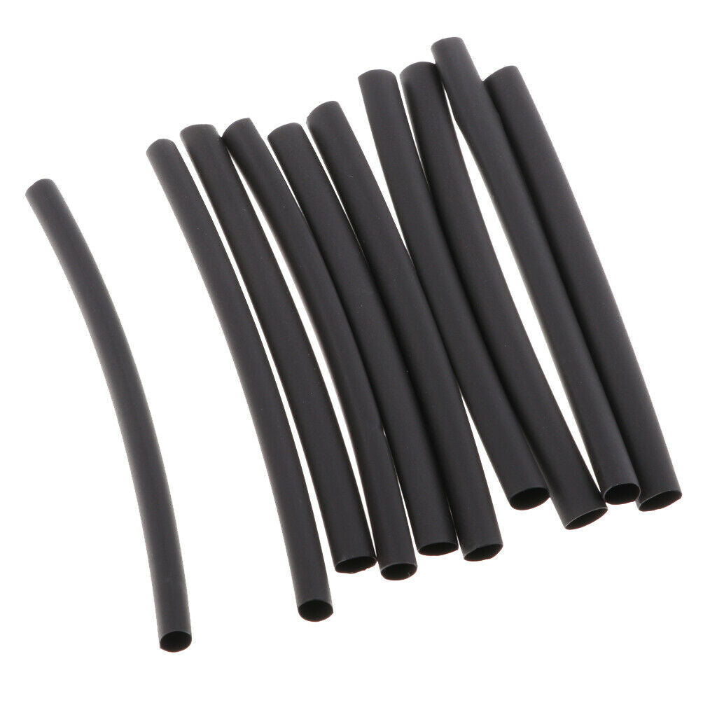 10 Pieces Heat Shrink Sleeve Wrap Tubing for Fishing Rod 3.93inch 6mm Black
