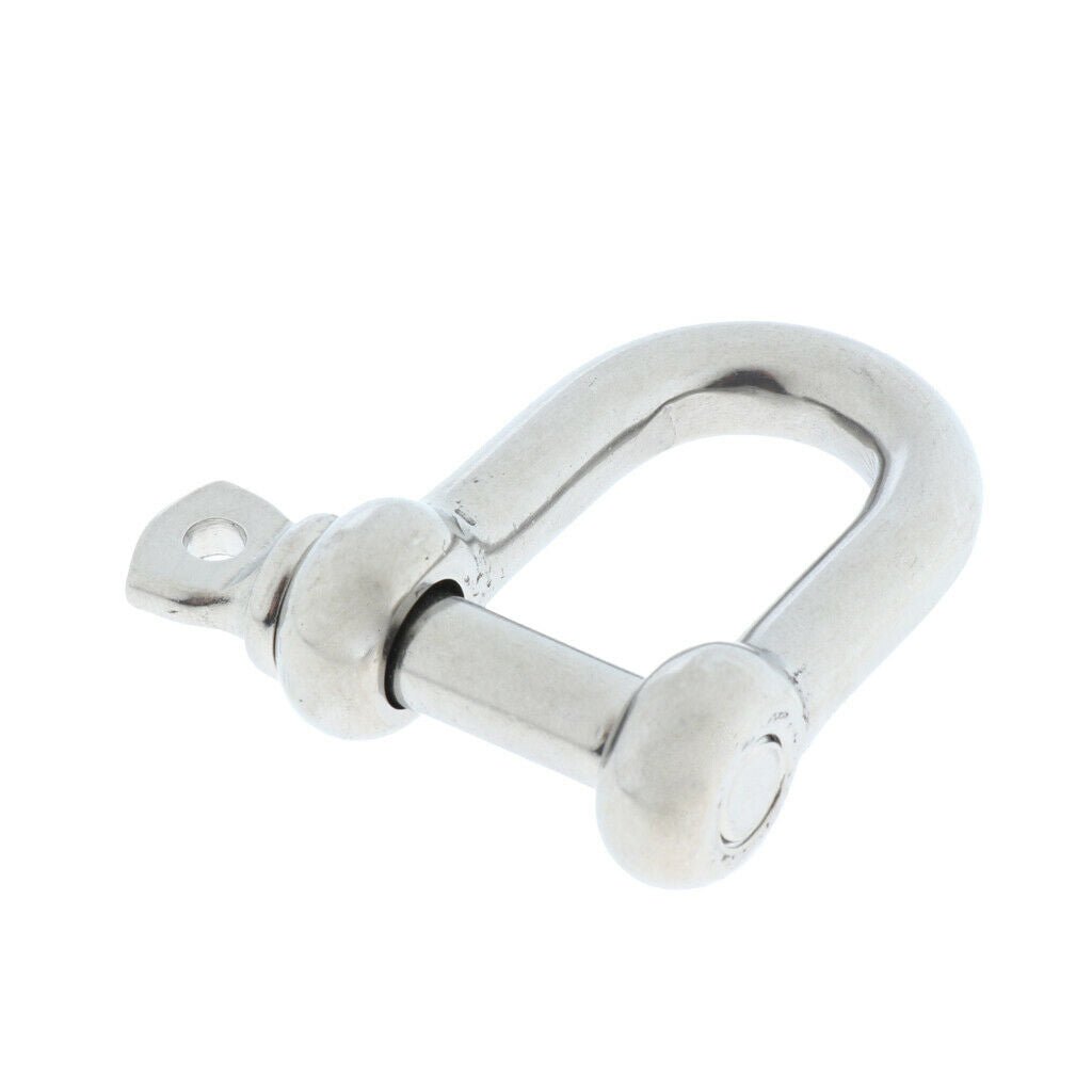 6pcs M8 Stainless Steel Screw Pin Anchor Bow Shackle- Marine Graded, Rustproof