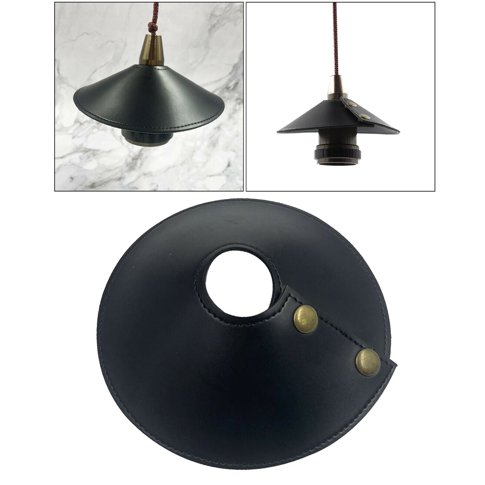 2X Camping Leather Lampshade Replacement Thickened Cover Dust-proof Black