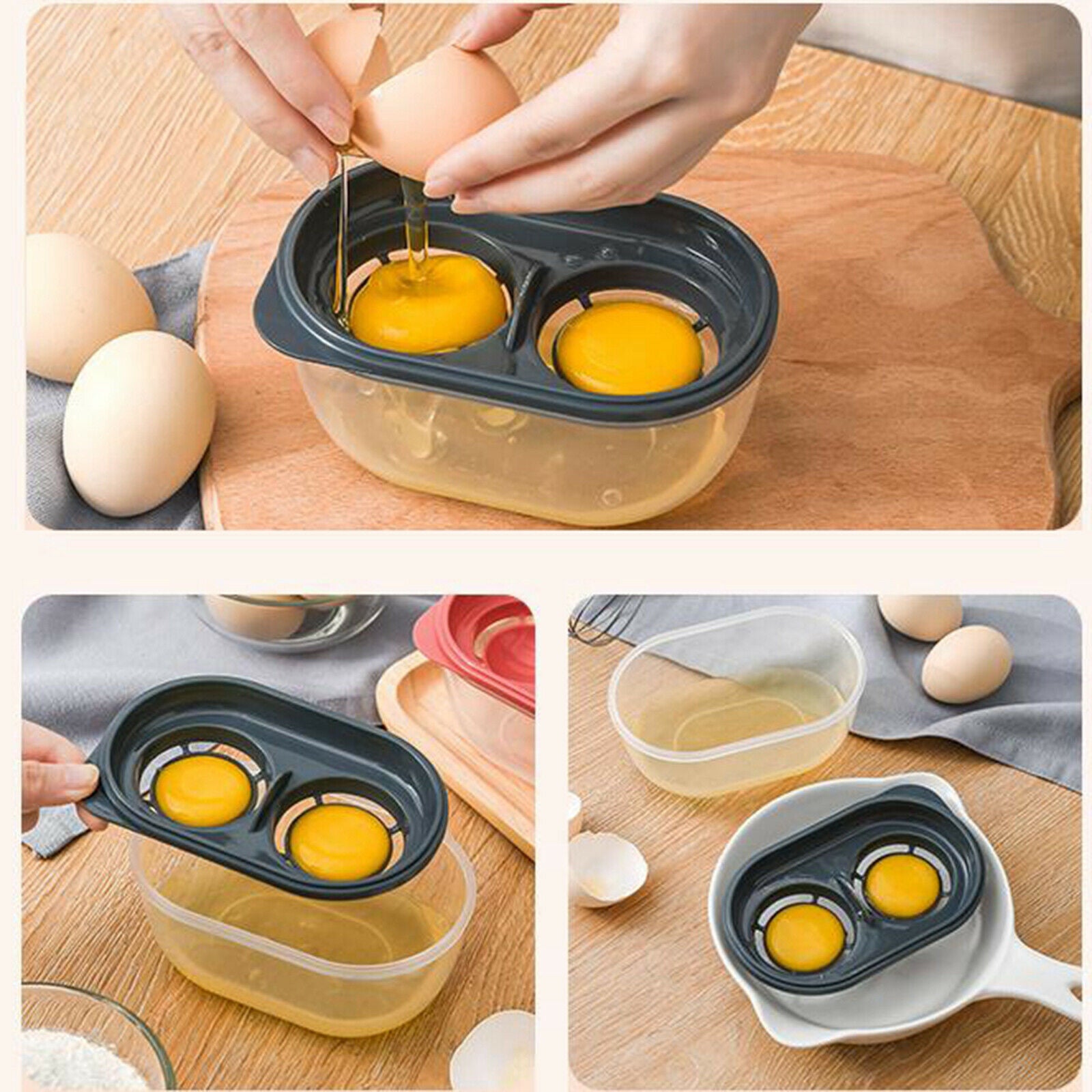 Egg Separator White Yolk Sifting Home Kitchen Dining Cooking Gadget Blue