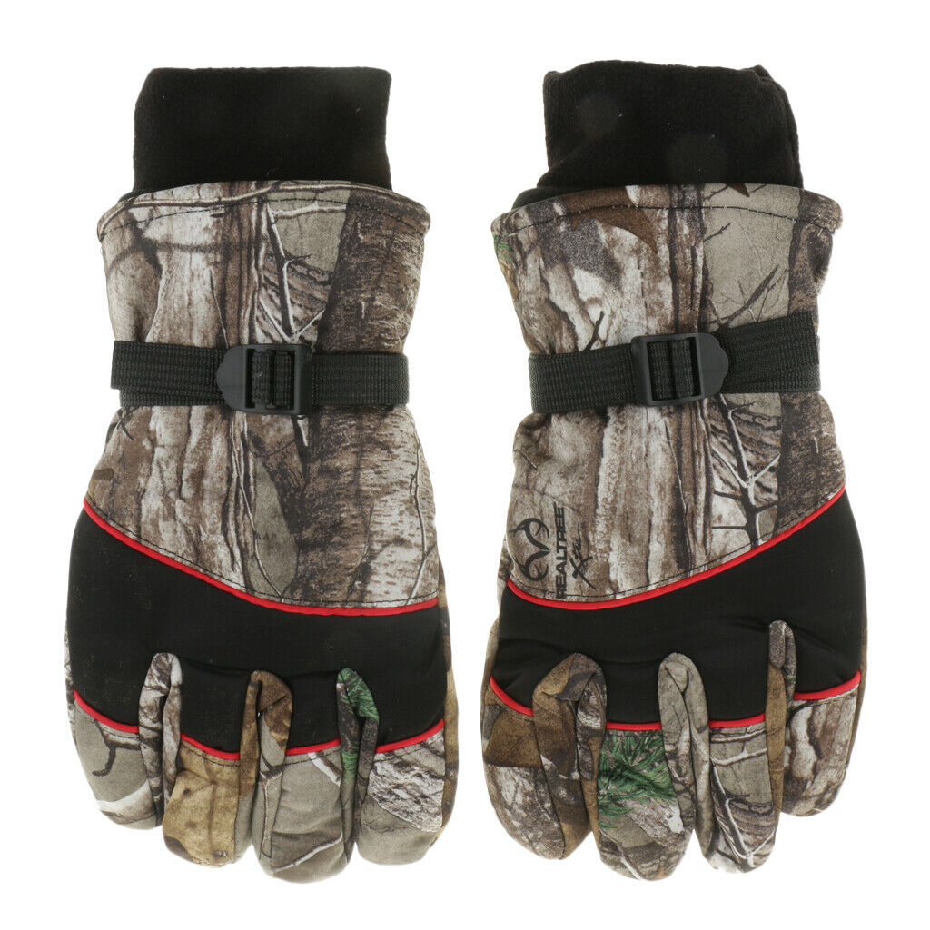Polyester Winter Full-finger Windproof Camouflage Fishing Hunting Gloves
