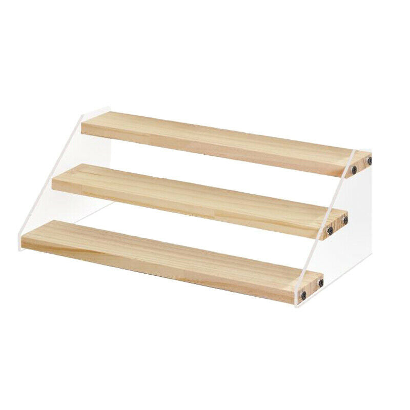 3-Tier Wooden Display Rack Counter Ladder Riser Stand Cupcake Holder Shelfs