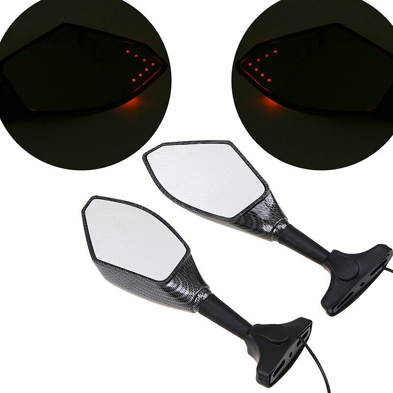 2x 8mm 10mm ABS SL-218 Dual-lamp Rearview Mirror Motorcycle Off-Road Universal
