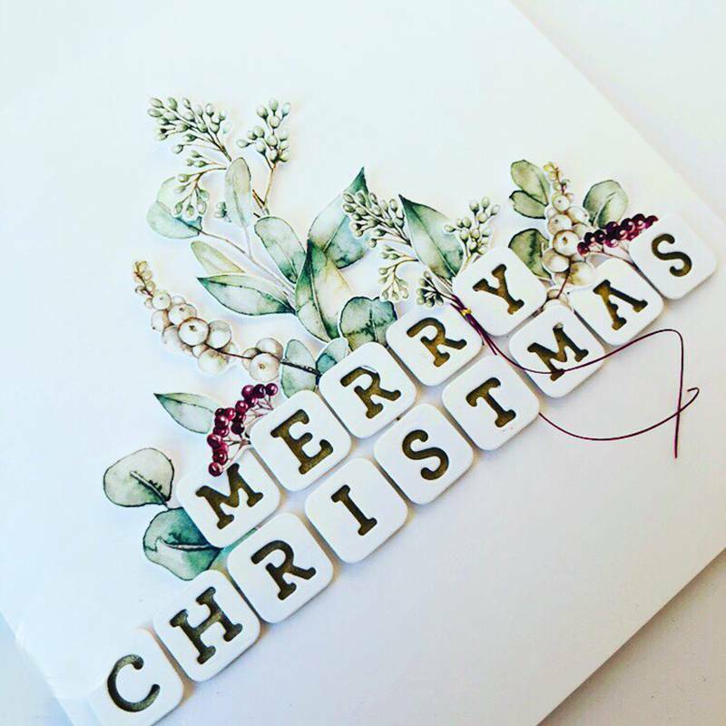 Merry Christmas Letters Metal Cutting Dies for Scrapbook Album Cards Decor gt Re
