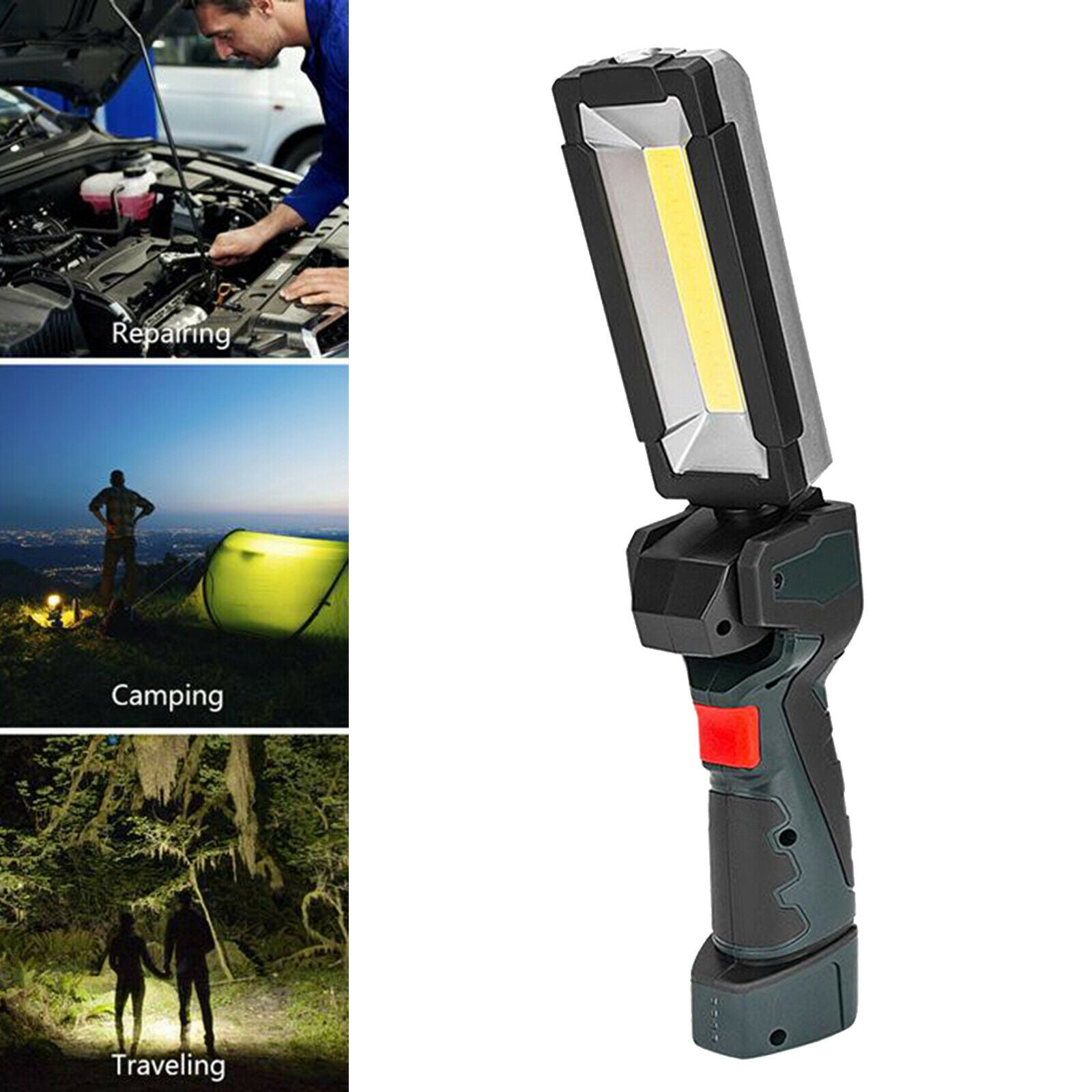 Rechargeable COB LED Work Light Lamp Magnetic Base 360 Degree Ratating