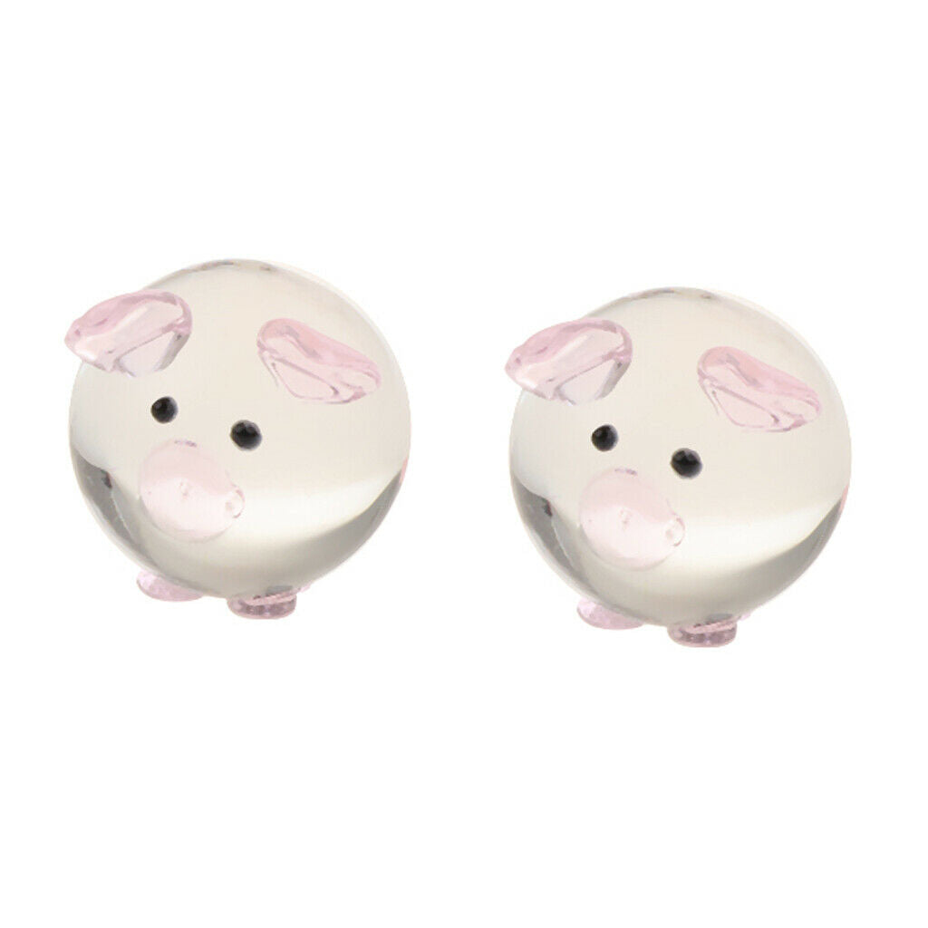 Crystal Couple Pig Glass Kiss Pig Lovely Lucky Pig Craft Gifts Pink