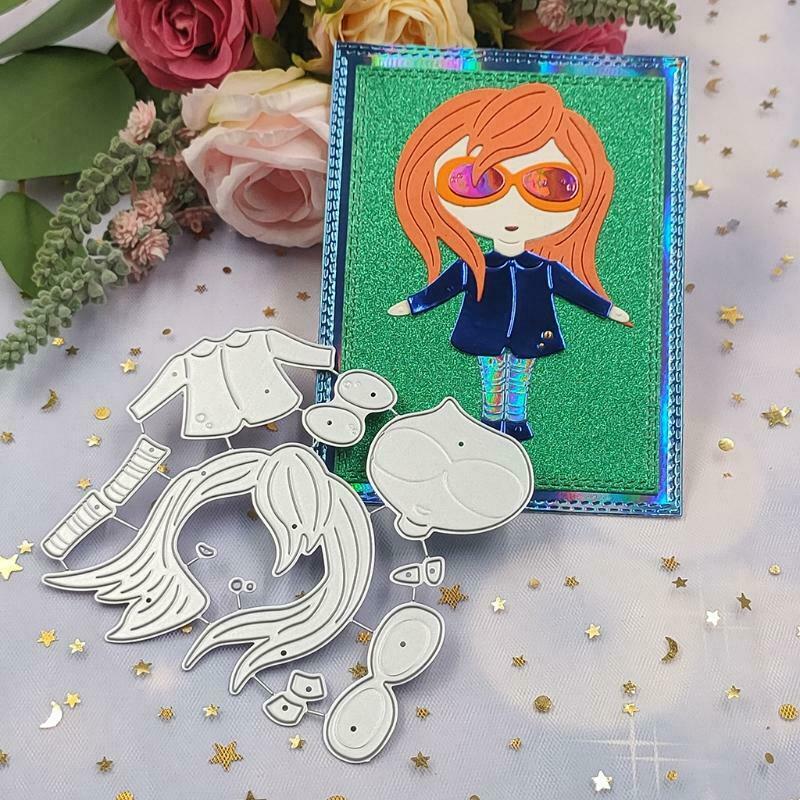 Little Girl Metal Cutting Dies Stencil DIY Scrapbook Album Paper Card Template