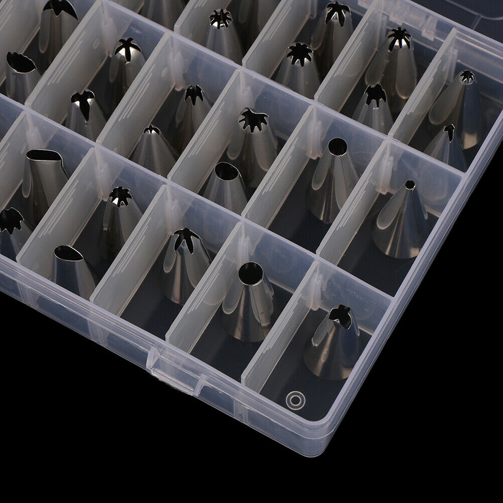 42Pcs Durable Large Icing Piping Nozzles Pastry Stainless Steel Tips _DD