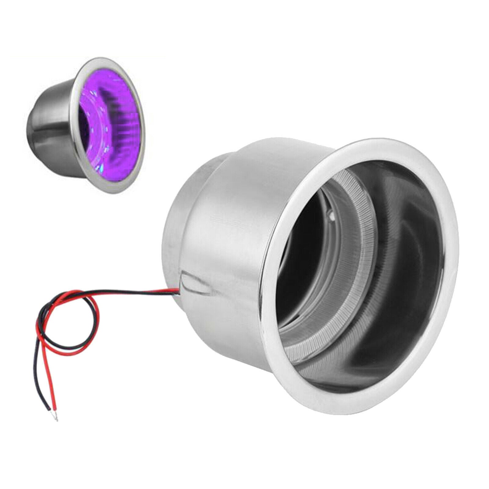 Stainless Steel Cups Drink Holder LED Lights Boat RV Inserts Universal