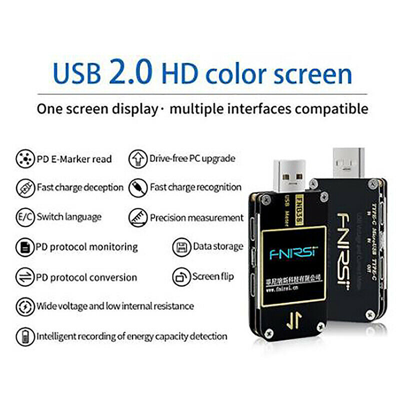 FNB38 Current And Voltage Meter USB Tester QC4+ PD3.0 2.0 PPS Capacity TestI7CA
