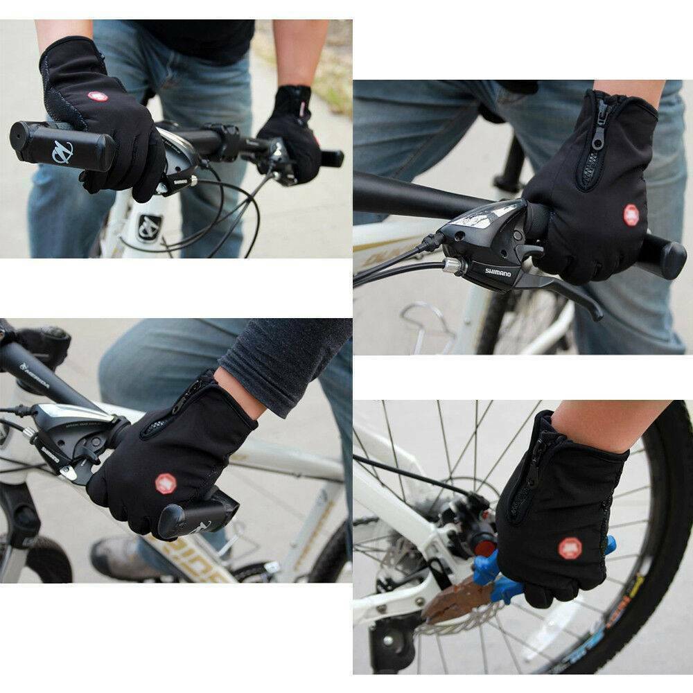 Black Men's Winter Warm Windproof Waterproof Thermal Touch Screen Ski Gloves