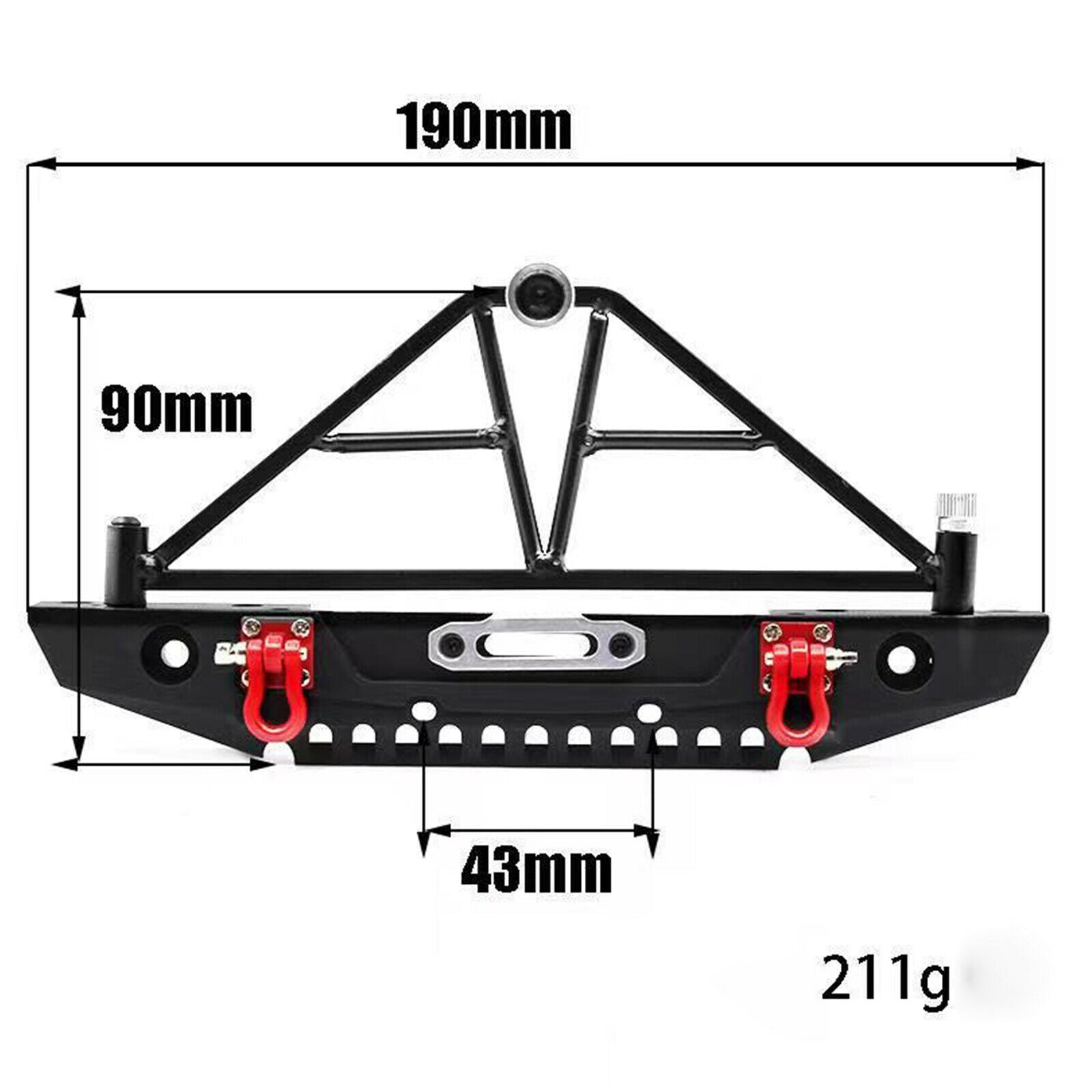 Metal Rear Bumper Protective Bar Frame for 1/10 TRX4 SCX10 90046 RC Crawler Car