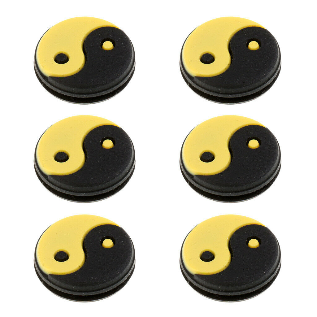 18 Pieces Silicone Yin and Yang Tennis Racquet Vibration Dampener Shock Absorber