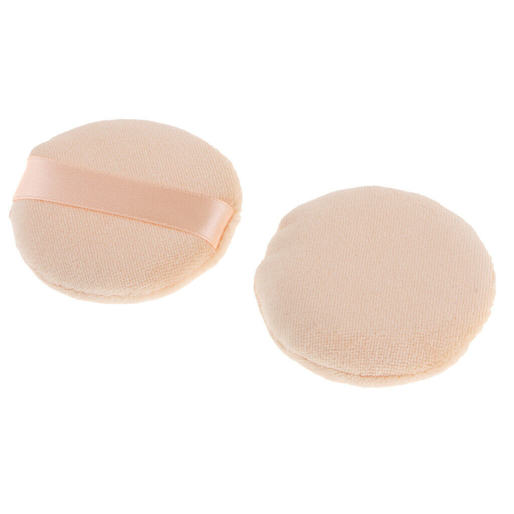 2pcs Soft Facial Applicator Cosmetic Beauty Flocking Powder Puff Makeup Tool