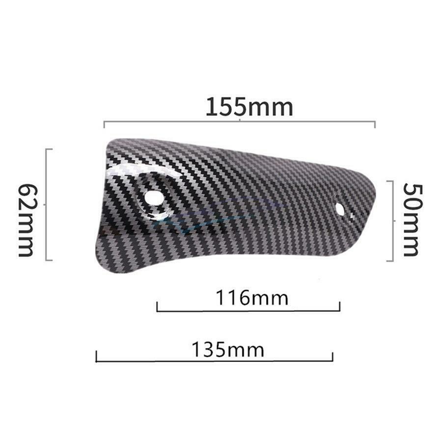 1 × Black Carbon Fiber Look Motorcycle Exhaust Pipe Anti-Scald Heat Shield Cover