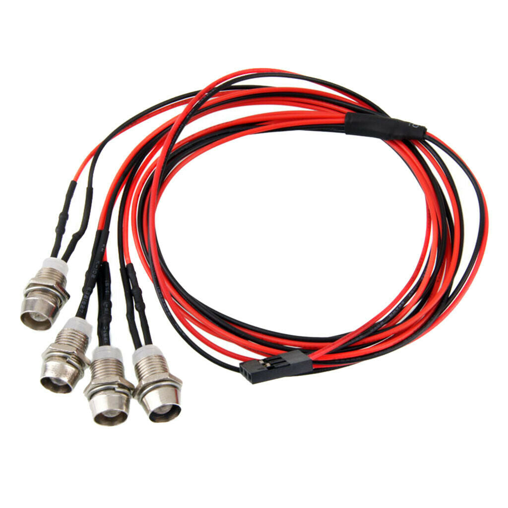4pcs RC Red LED Lights Headlights Headlights for 1/5 1/8 1/10 1/12 1/16