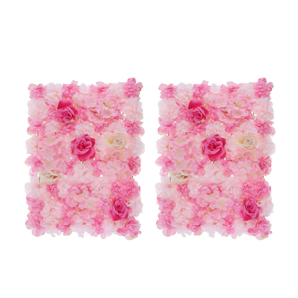 Pieces of 2 Upscale Rose Hydrangea Silk Flower Panel with Stage Background