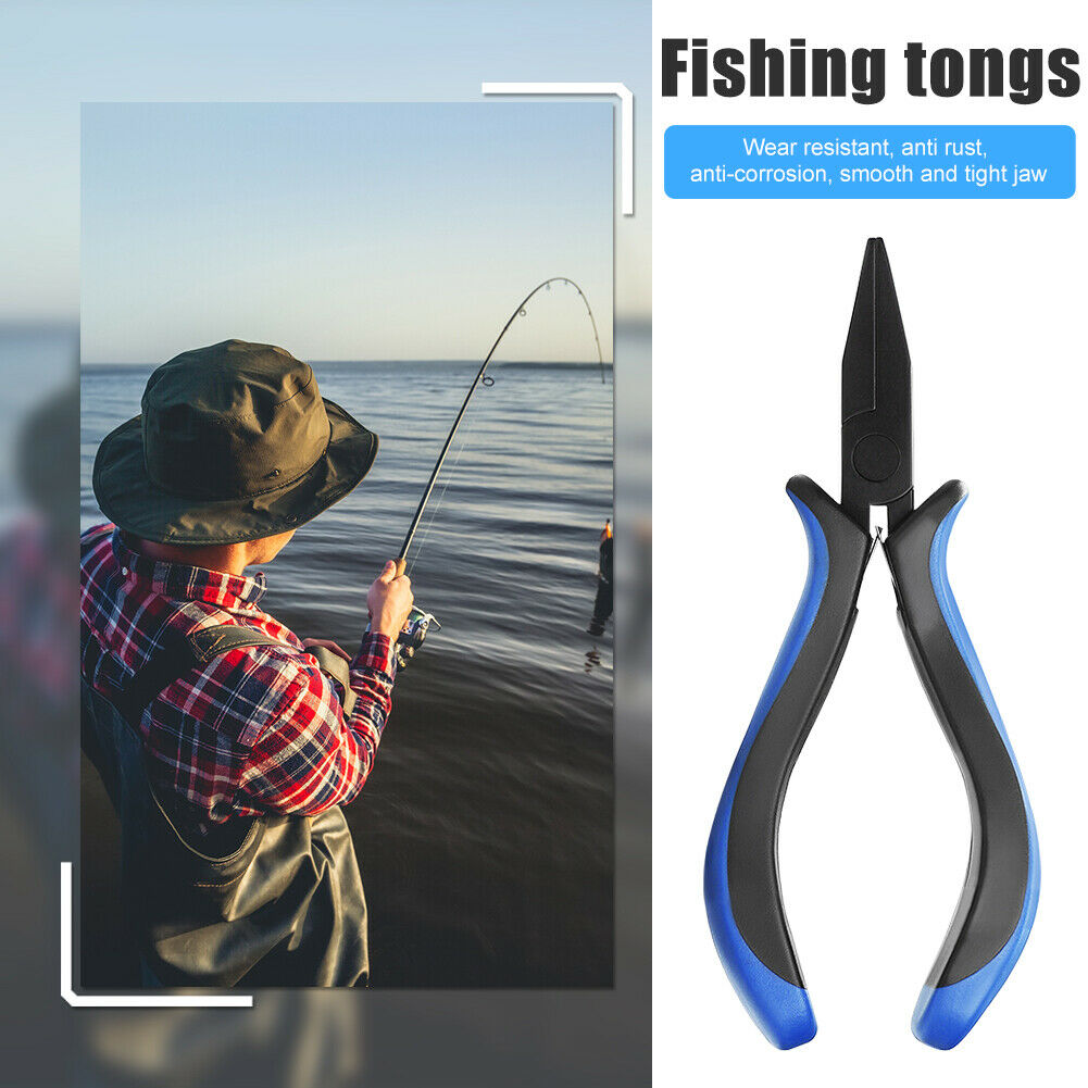 Flat Nose Fish Hook Tying Plier Duckbill Pliers with Spring Fishing Tools @