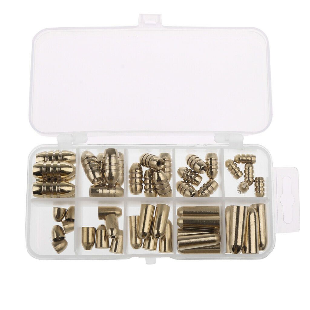 50 Pieces  Shape Brass Fishing Tackles Box Set Fishing lures kits