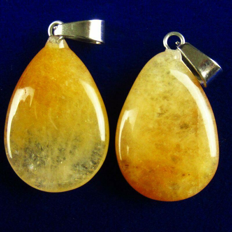 10pcs 27x16x6mm Natural Yellow Aventurine Teardrop 38g Pendant Bead A-132SK