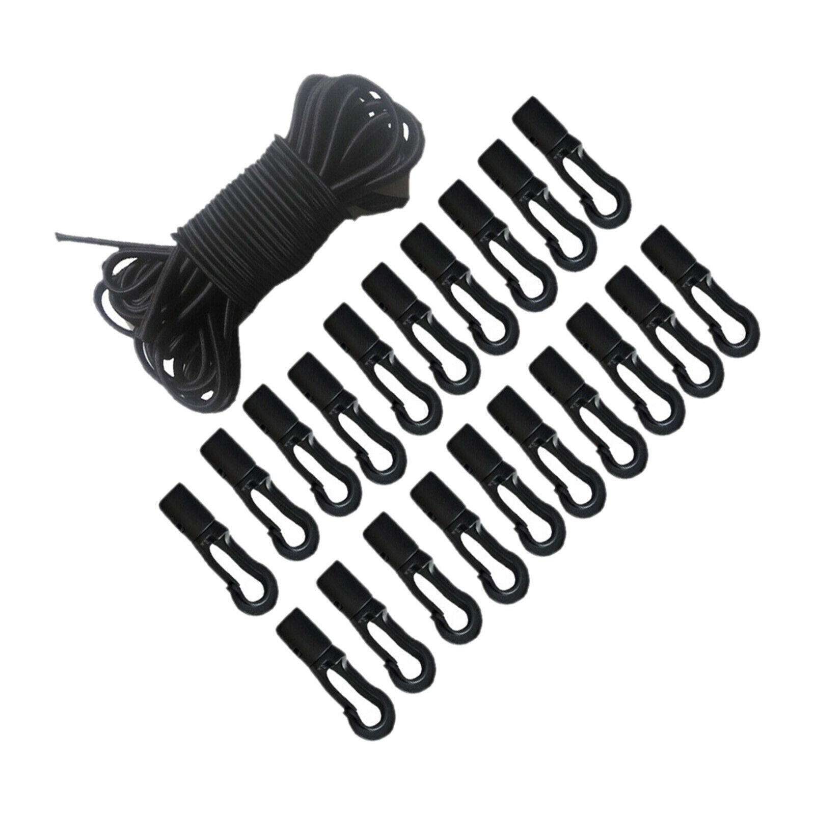 Bungee Rope with 20pcs Bungee Cord Clips for Kayak Accessory Indoor Outdoor