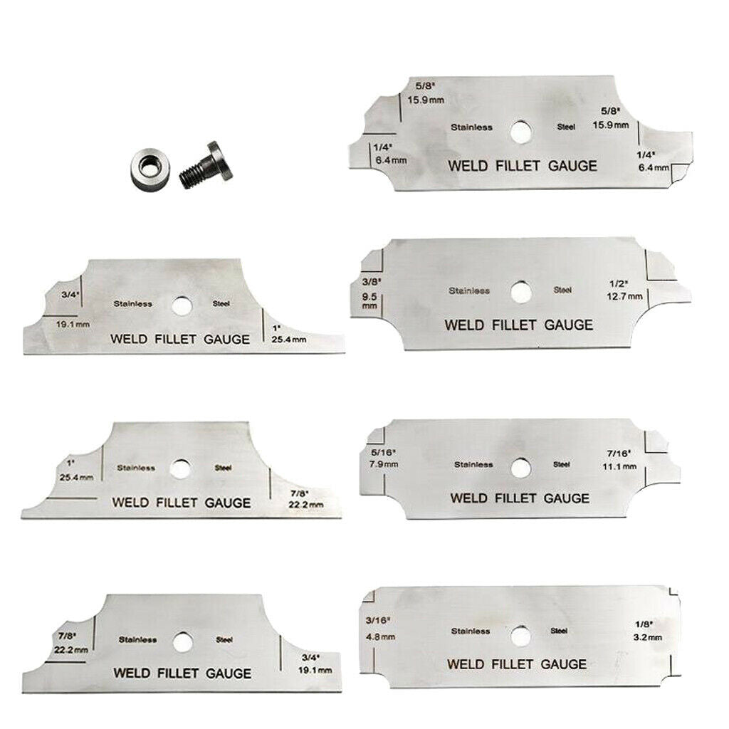 Stainless Steel Weld Fillet Gauge Measuring Ruler Welding Inspection Tool