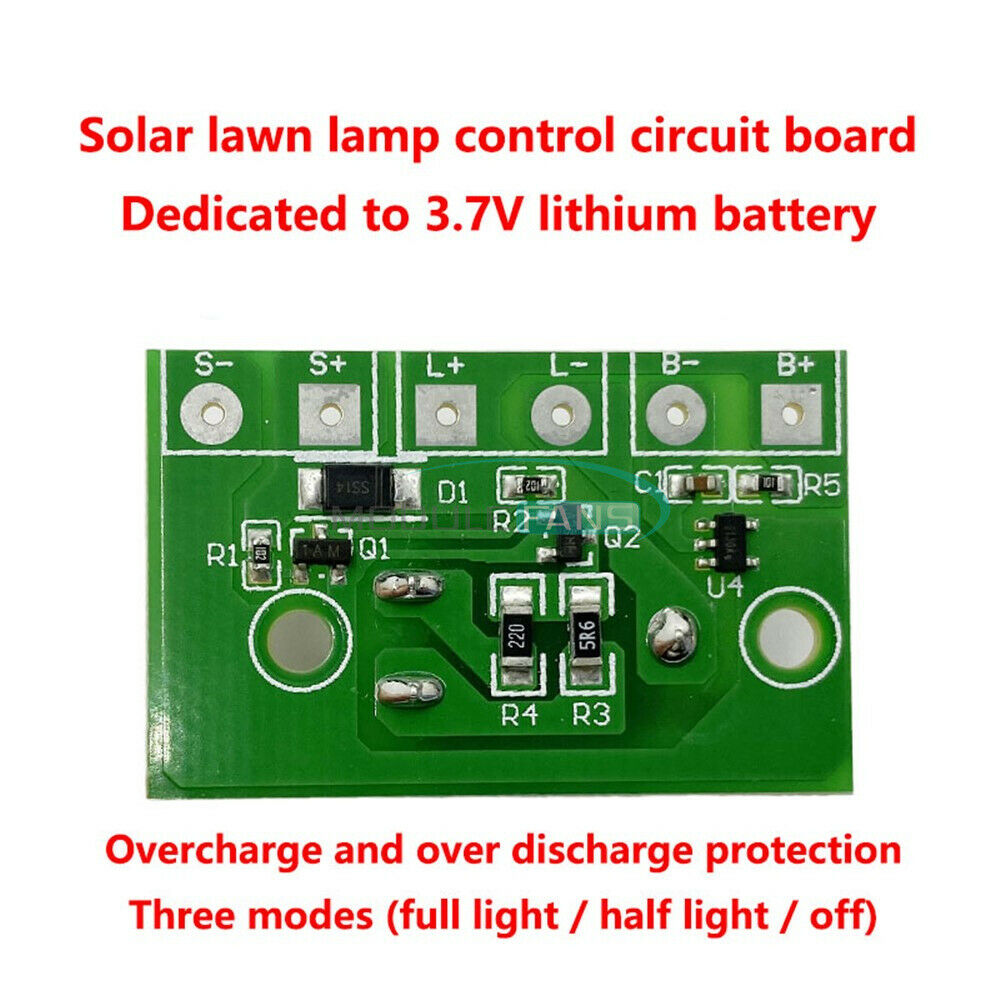 6V Solar Lawn Switch Controller Circuit Board Pannel For 3.7V 1A Li-ion Battery