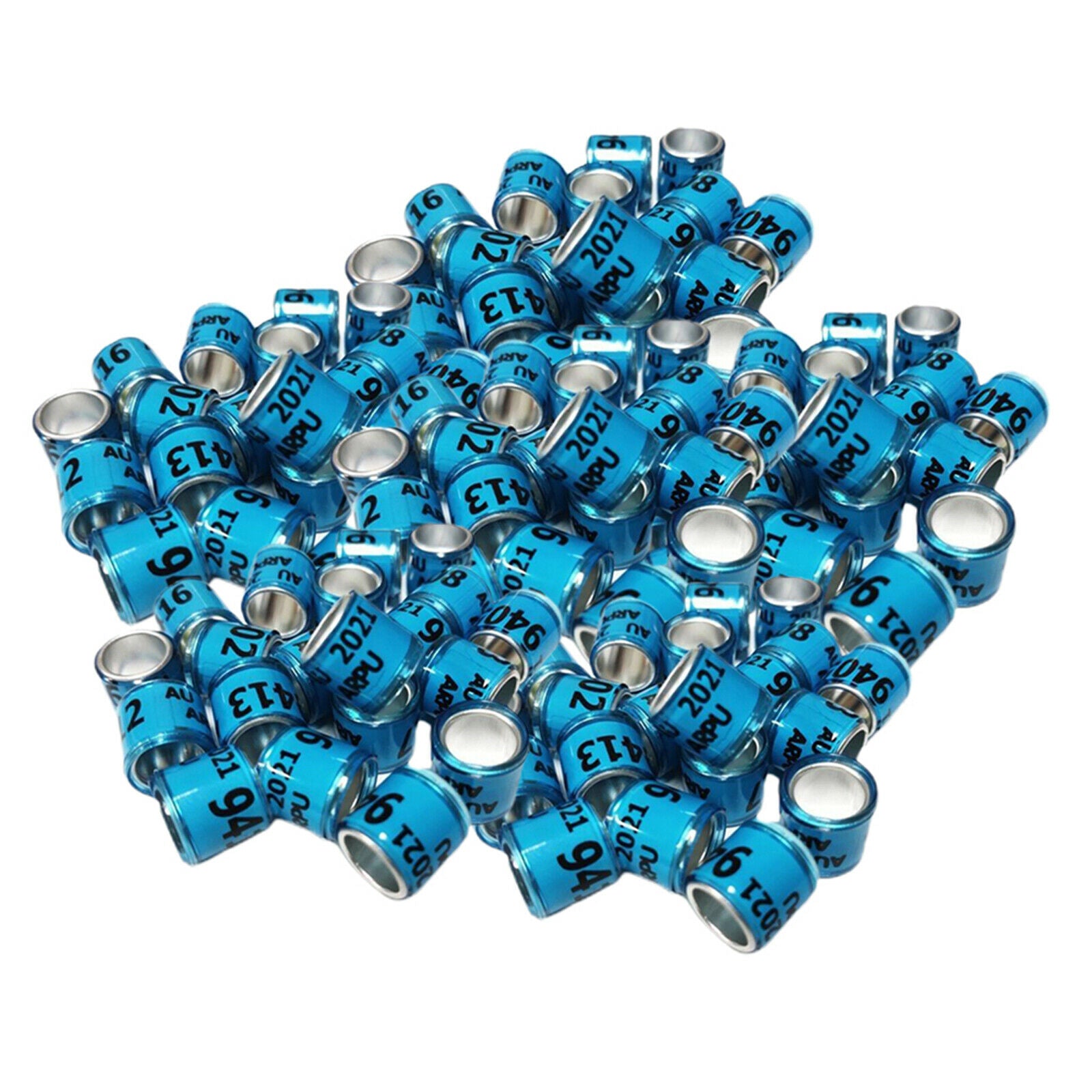200X 2021 Aluminium Racing Pigeon Foot Rings Bands Numbered 8mm for Poultry