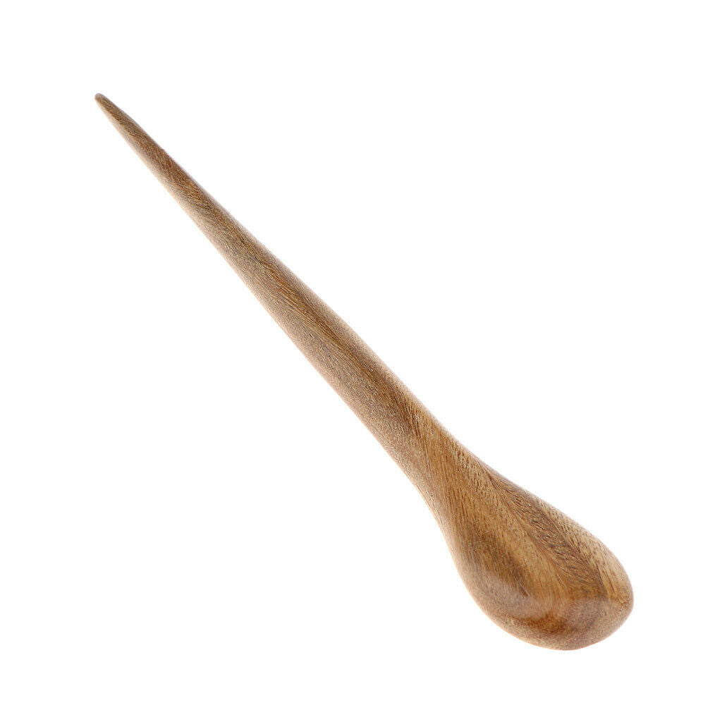Retro Women Hair Jewelry Handmade Green Sandalwood Wood Hair Stick Hairpin Head