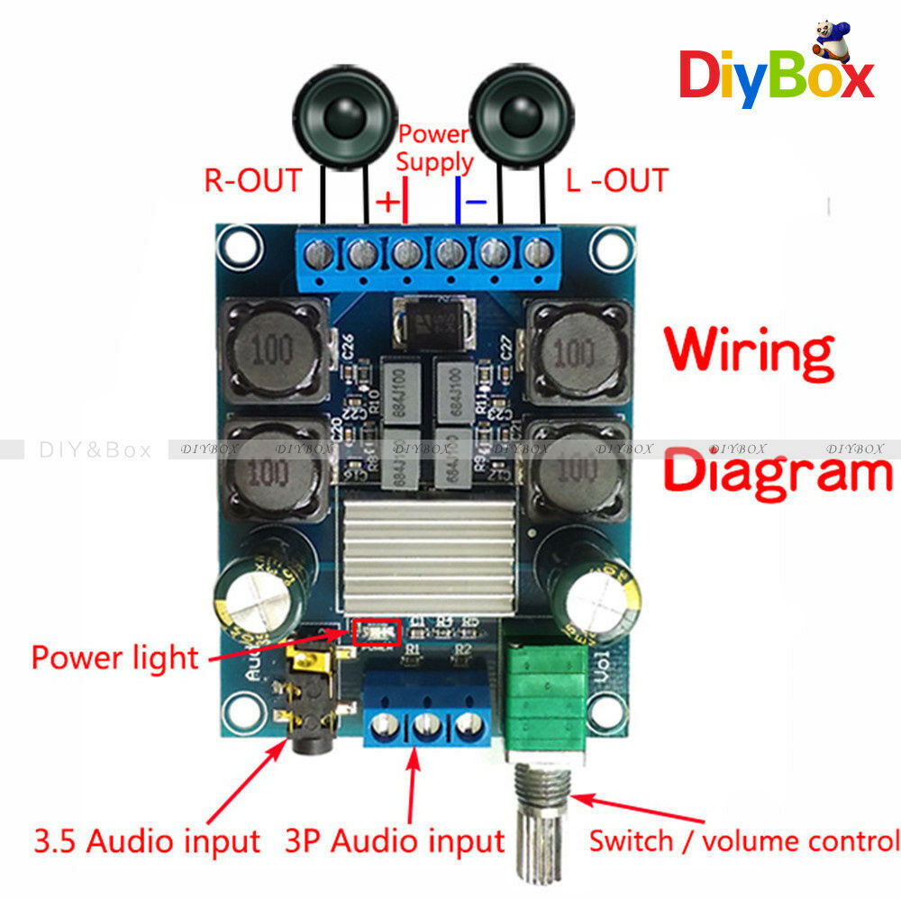 50Wx2 TPA3116 D2 Dual Channel DC4.5-27V Digital Power Amplifier Board Stereo