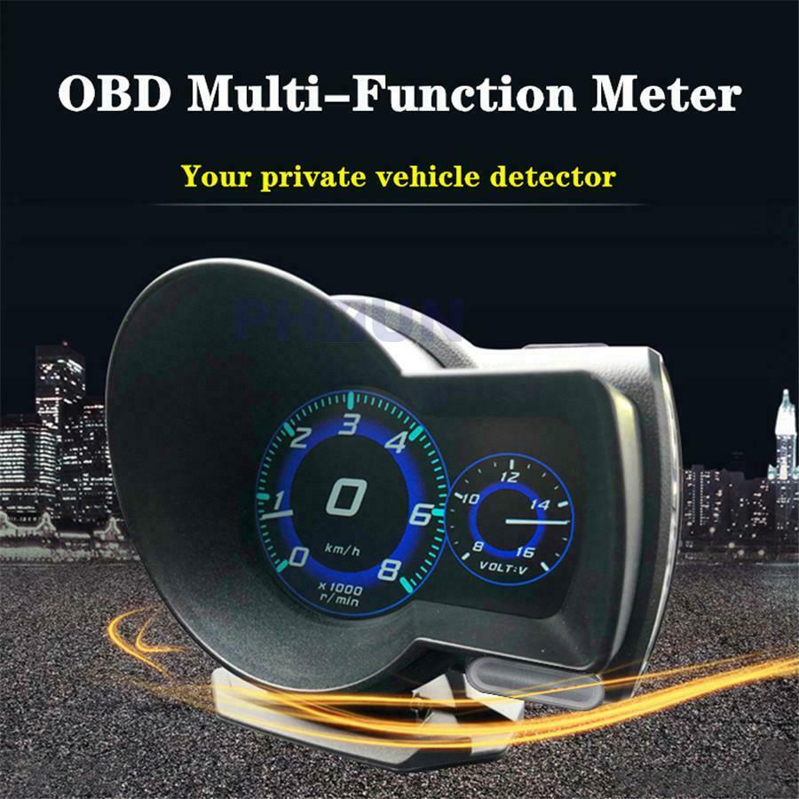Car OBD2 Gauge Code Reader Trip Computer Speed Voltage Meter Fuel Water 6 Kinds