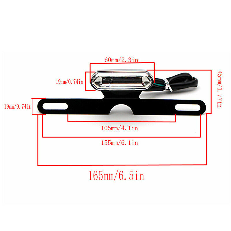 Motorcycle ATV Bike Rear LED Taillight Brake Stop Lamp with License Plate Holder