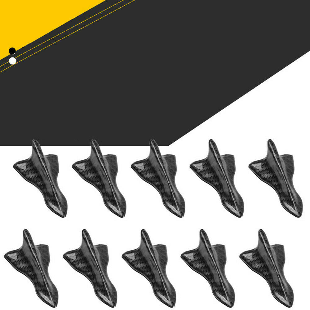 10Pcs/Set Carbon Fiber Shark Fin Diffuser Generator Car Wing Roof Spoiler Bumper