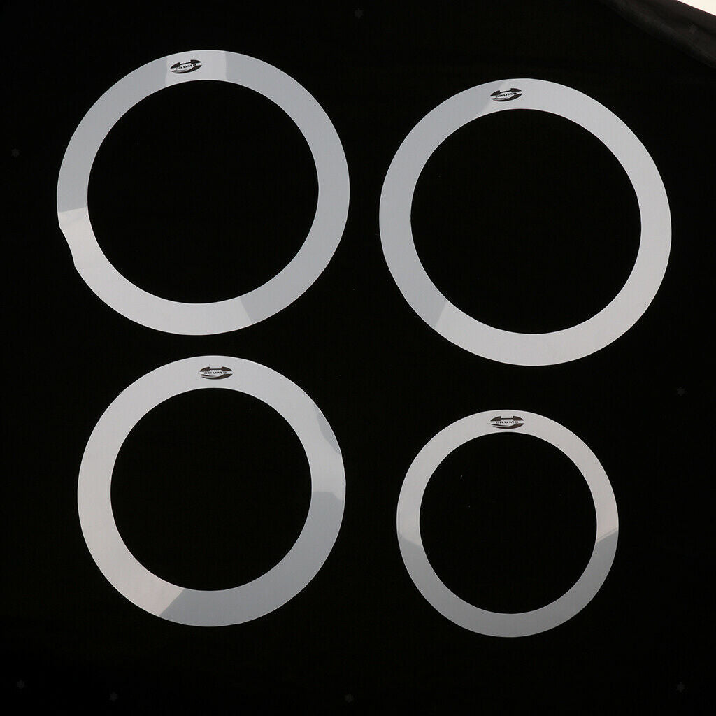 4Pcs PET 10'' 12'' 14'' 14'' Bass Drum Tone Control Rings Eliminate Overtone